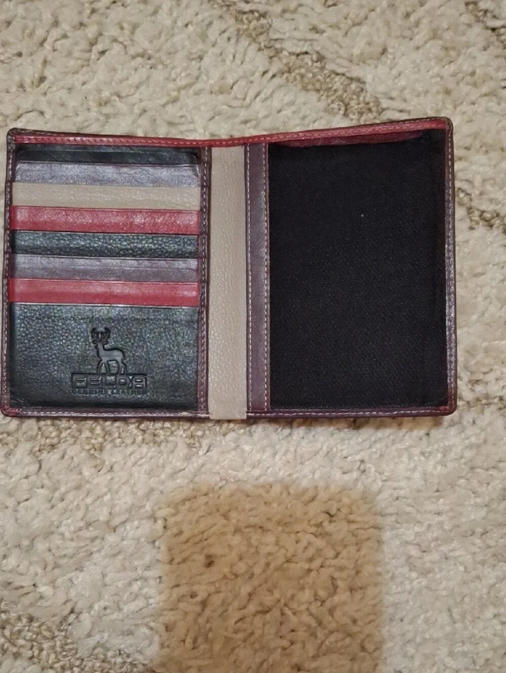 Men's Burgundy Leather Card & Key Holder